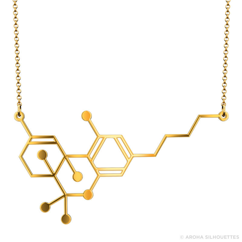 Thc Molecule Necklace
 THC Molecule Necklace Gold