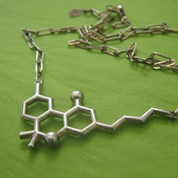 Thc Molecule Necklace
 THC molecule necklace styled for men or women in solid