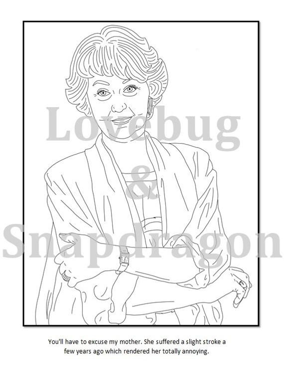 The Golden Girls Coloring Book
 Golden Girls Coloring Book Instant by LovebugandSnapdragon