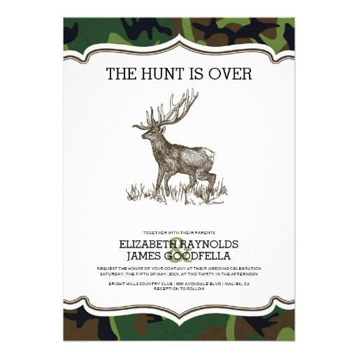 The Hunt Is Over Wedding Invitations
 Camo The Hunt is Over Wedding Invitations 5" X 7