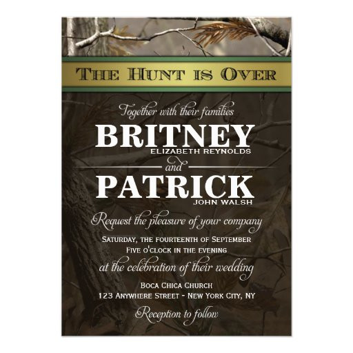 The Hunt Is Over Wedding Invitations
 The Hunt is Over Hunting Camo Wedding Invitations 4 5" X 6