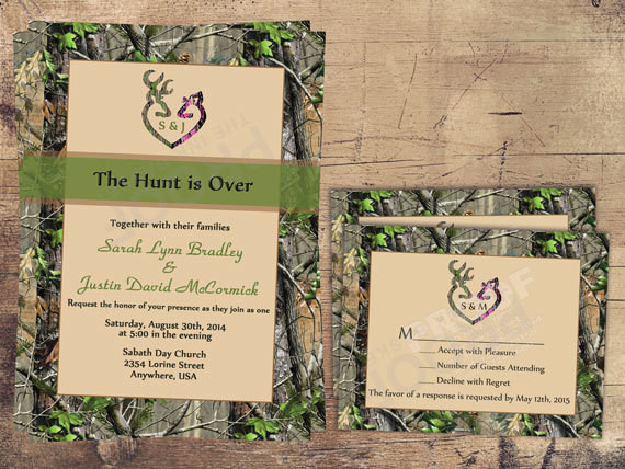 The Hunt Is Over Wedding Invitations
 The Hunt is Over Wedding Invitation Sets Camo Deer Deer