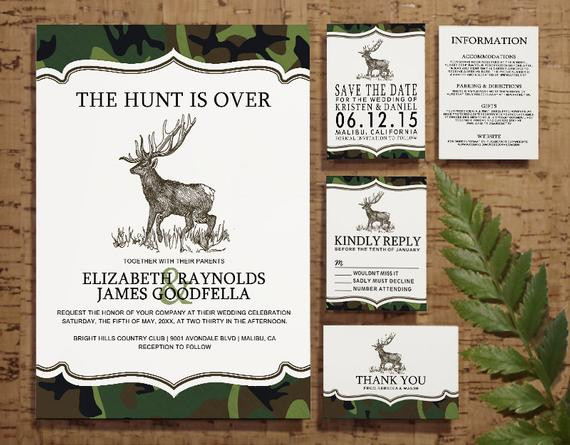 The Hunt Is Over Wedding Invitations
 Camo The Hunt is Over Wedding Invitation by InvitationSnob
