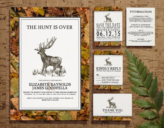 The Hunt Is Over Wedding Invitations
 Camouflage The Hunt is Over Wedding Invitation by