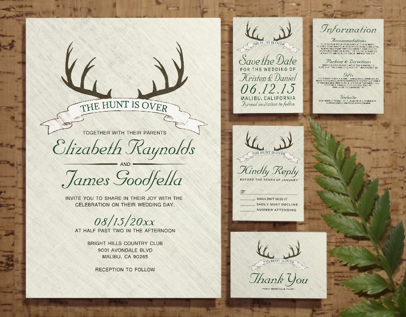 The Hunt Is Over Wedding Invitations
 The Hunt is Over Wedding Invitation Set Suite by