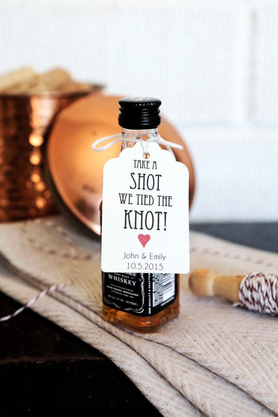 The Knot Wedding Favors
 Set of 25 CUSTOMIZABLE Take a Shot We Tied The Knot Favor