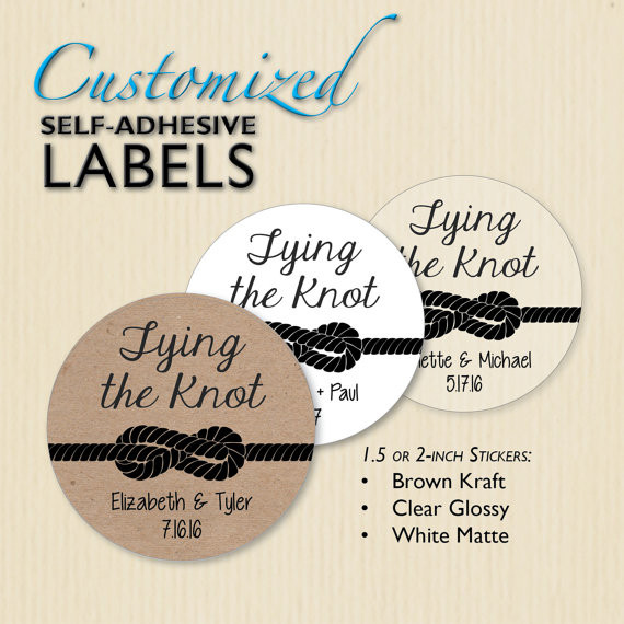 The Knot Wedding Favors
 Custom Tying the Knot Wedding Favor Label