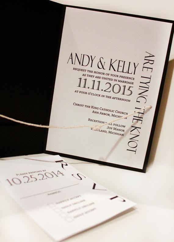 The Knot Wedding Invitations
 Modern Tying the knot Wedding Invitation tying the knot