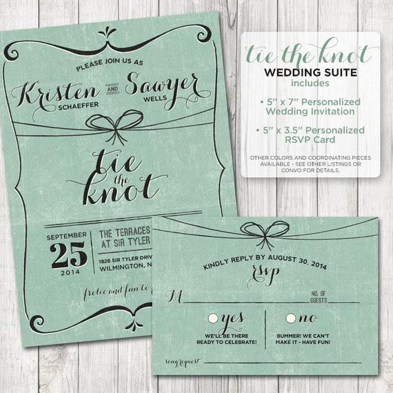 The Knot Wedding Invitations
 Tie the Knot Rustic Wedding Invitation Set Rustic Wedding