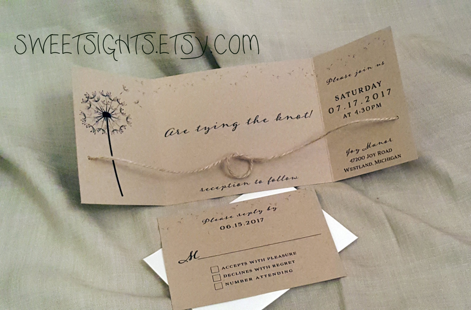 The Knot Wedding Invitations
 Tying the knot invitation 25 Tying the knot cards rustic