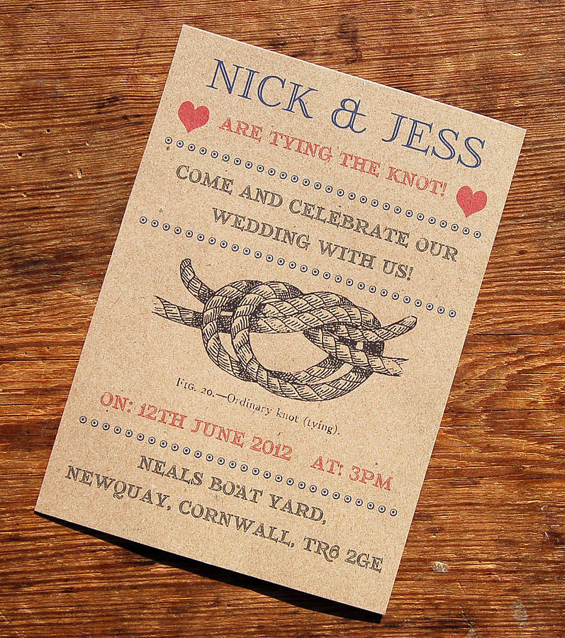 The Knot Wedding Invitations
 vintage seaside wedding stationery range by a bird & a bee