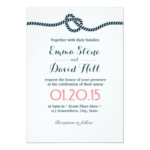 The Knot Wedding Invitations
 Classy Tying the Knot Wedding Invitations