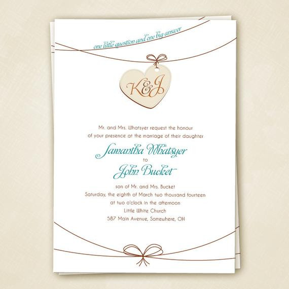 The Knot Wedding Invitations
 Items similar to Tie the Knot Wedding Invitation Set