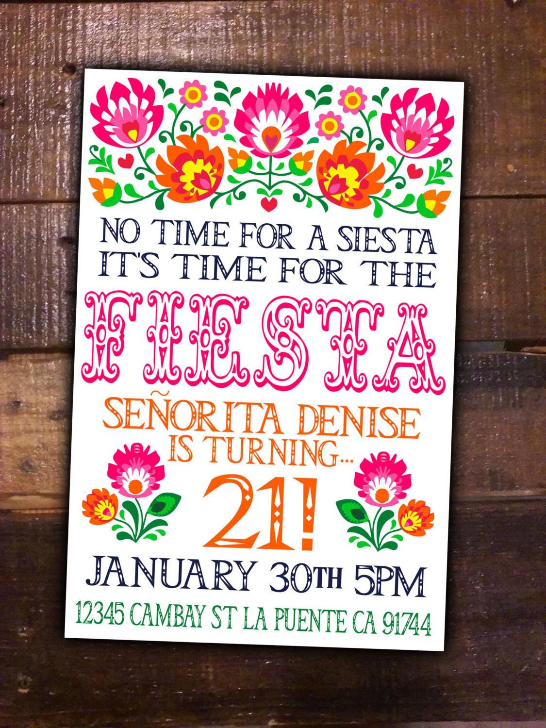 Themed Birthday Party Invitations
 Fiesta Party DIY Printable Invite Birthday Mexican Girl Theme