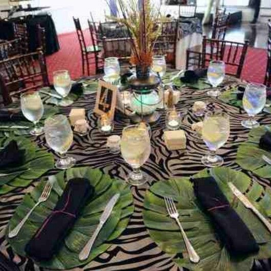 Themed Dinner Party Ideas For Adults
 Jungle themed dinner party table setting