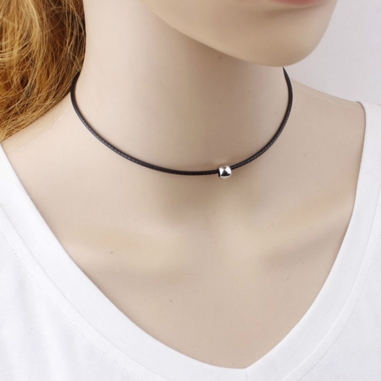Thin Black Choker Necklace
 2017 Simple Fashion Chocker Necklace Thin Black Leather