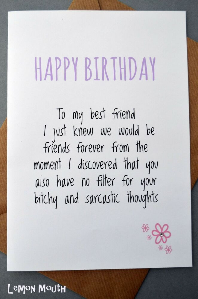 Things To Write In A Birthday Card
 Greeting Card Birthday Humour Best Friend Banter