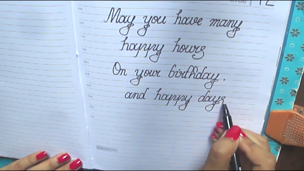 Things To Write In A Birthday Card
 Happy birthday message in Cursive♣♣What to write on