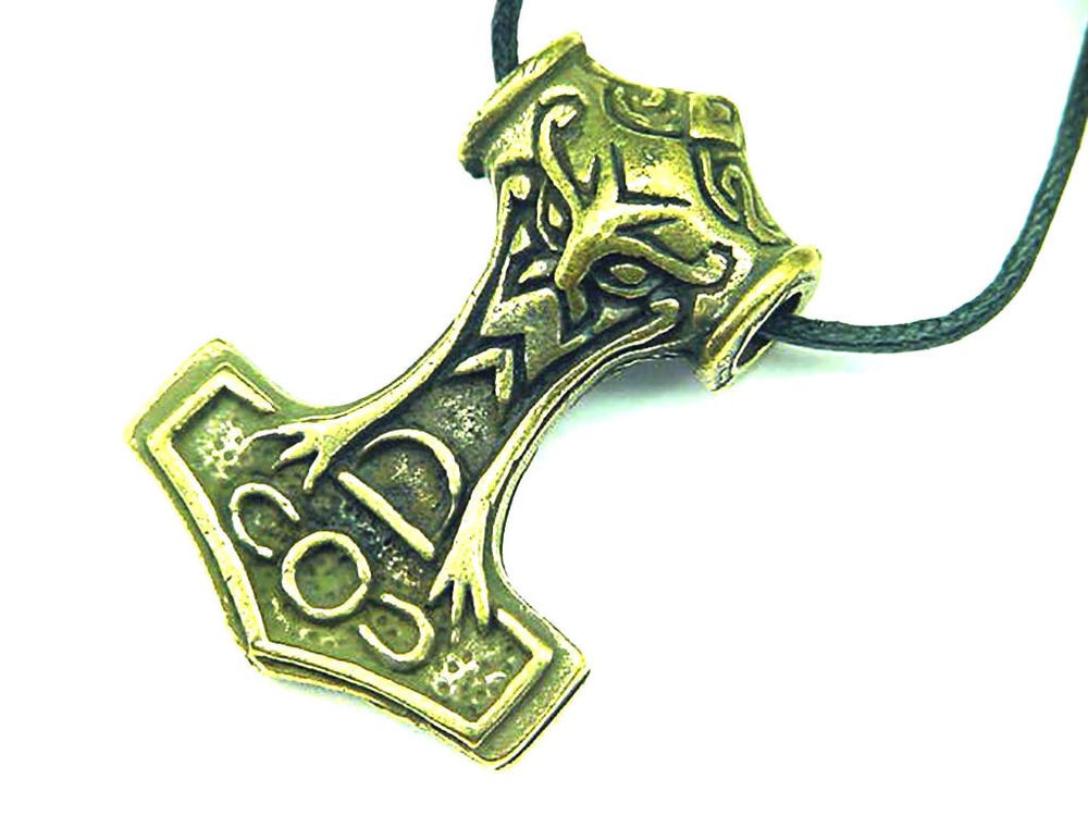 Thor's Hammer Necklace
 BUTW Thor s Hammer Mjollnir Bronze Patina Pewter Pendant