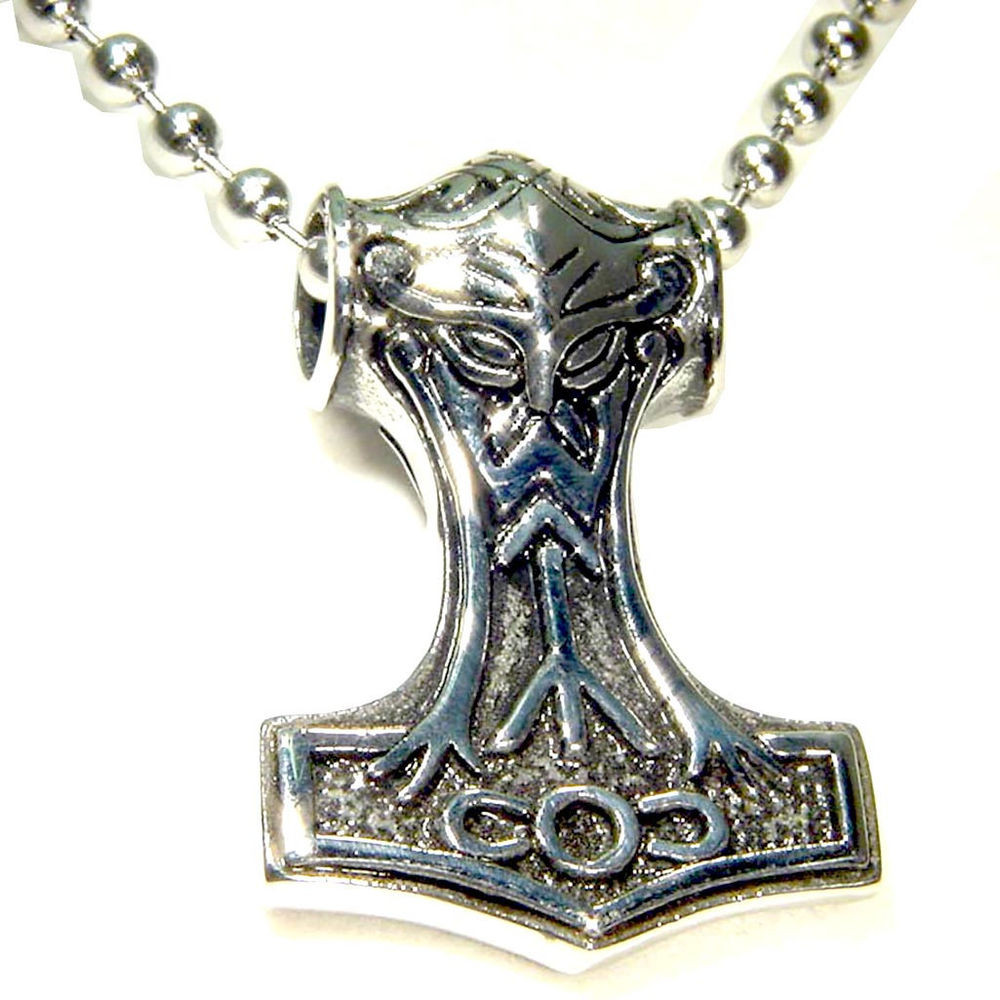 Thor's Hammer Necklace
 BUTW Stainless Steel 1 7 8" Thor s Hammer Necklace