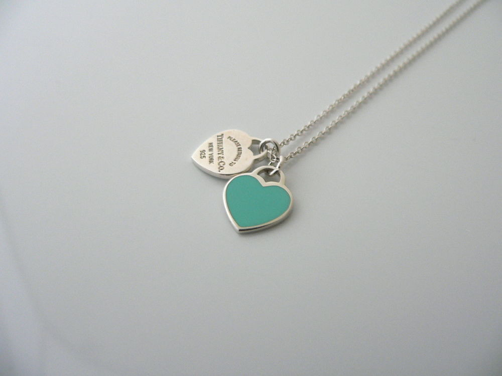 Tiffany And Co Necklace
 Tiffany & Co Silver Blue Enamel Return to Double 2 Hearts