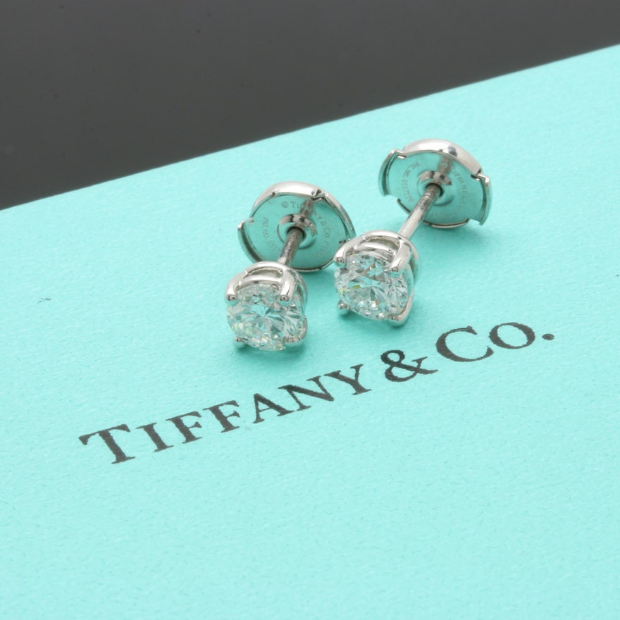 Tiffany Diamond Earrings
 Tiffany & Co Platinum 1 15 CTW Diamond Stud Earrings