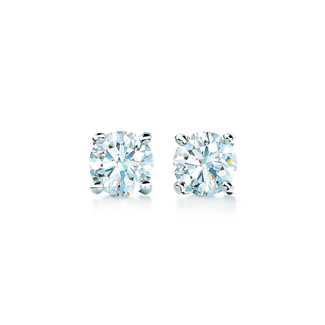 Tiffany Diamond Earrings
 Tiffany solitaire diamond earrings in platinum