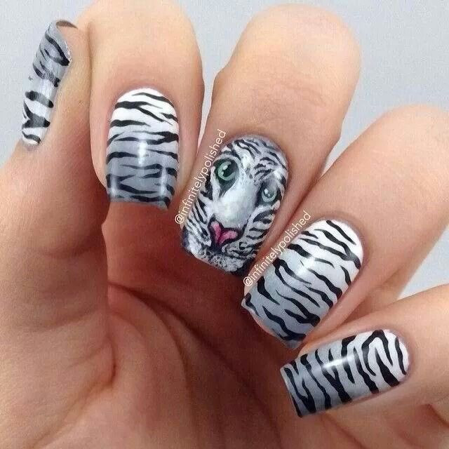 Tiger Nail Art
 14 best Tiger nails images on Pinterest