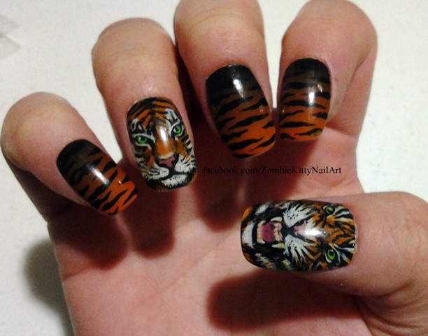 Tiger Nail Art
 Tiger Nail Art by ZombieKittyNails on DeviantArt