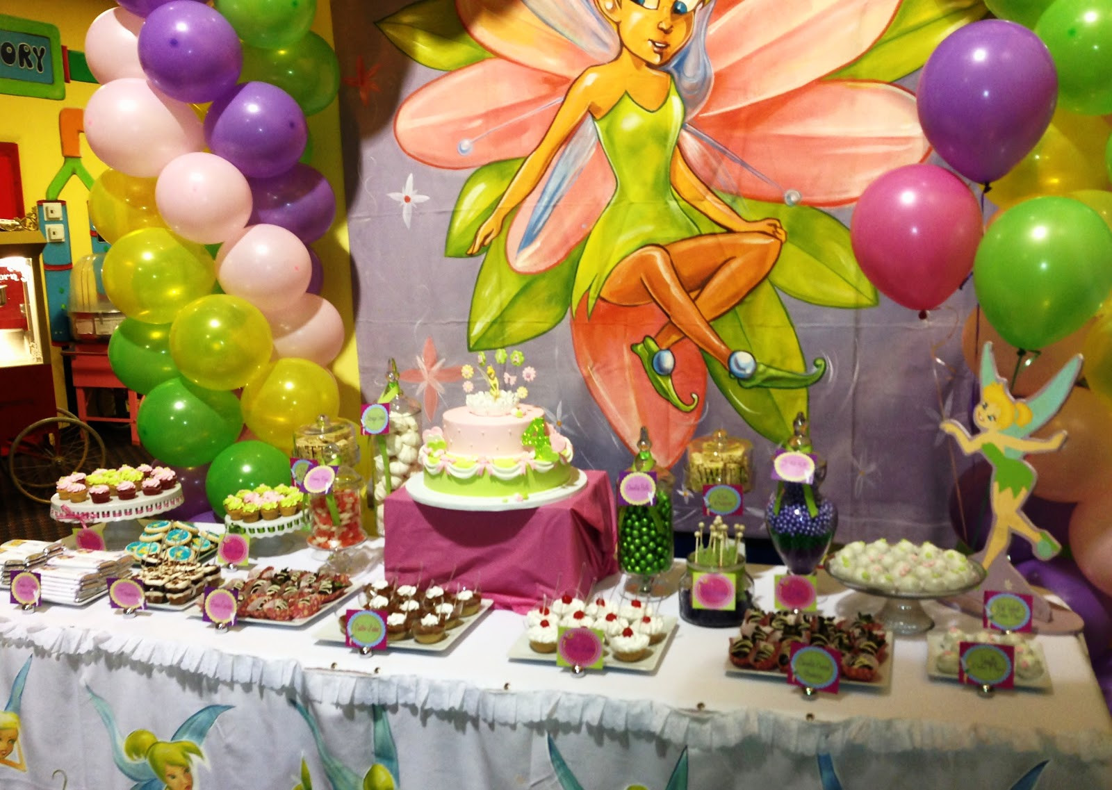 Tinkerbell Birthday Decorations
 SWEET TREATS CAROUSEL Tinkerbell Dessert table