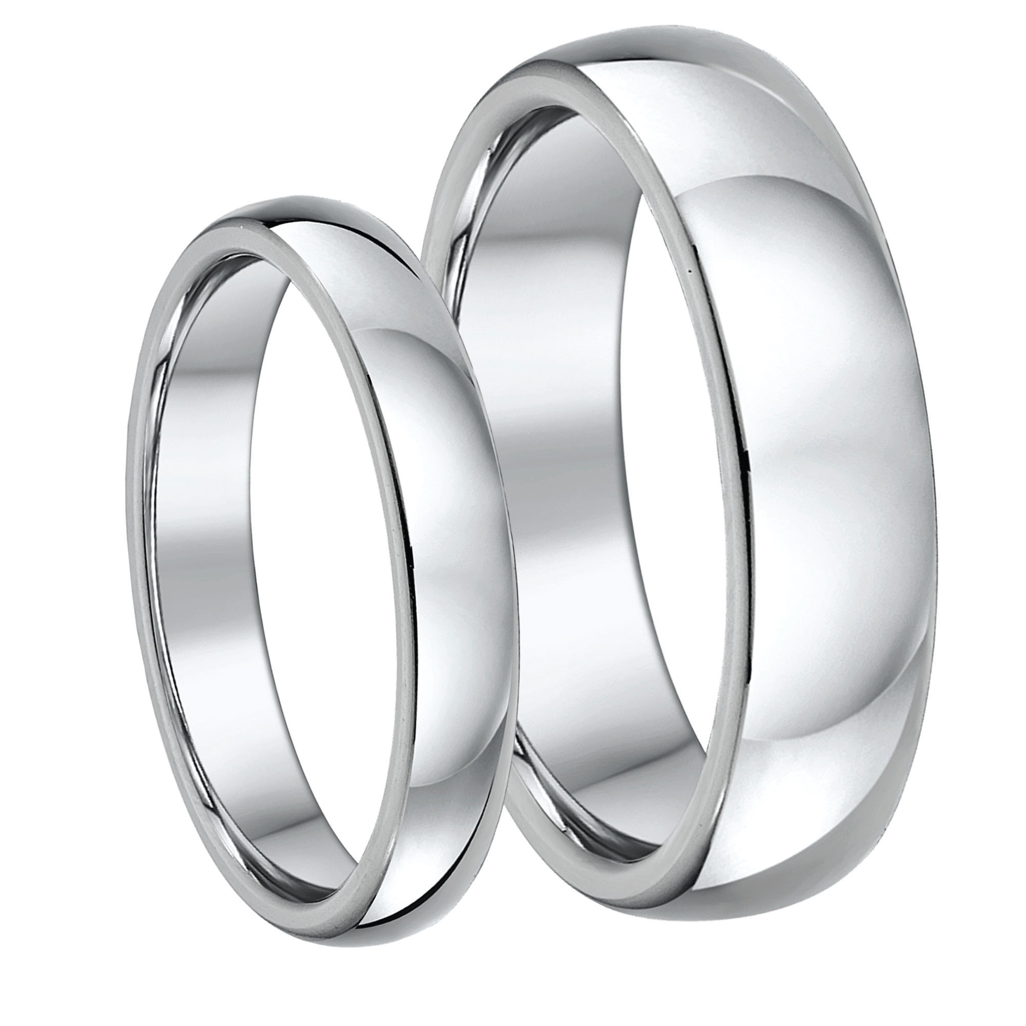 Titanium Wedding Bands
 His & Hers Titanium Court Wedding Rings 4&6mm Titanium