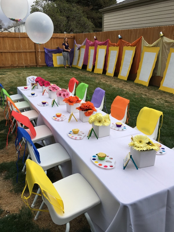 Toddler Backyard Birthday Party Ideas
 Kids Backyard Art Party Idea Pretty My Party