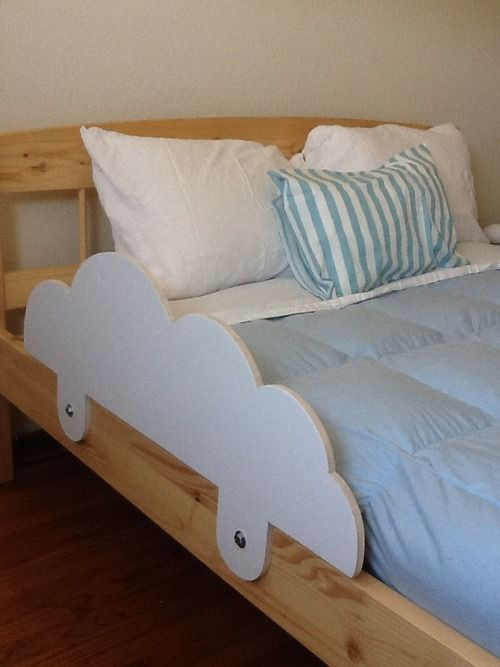 Toddler Bed Rail DIY
 Super cute toddler bed rails maybe for an aviator room