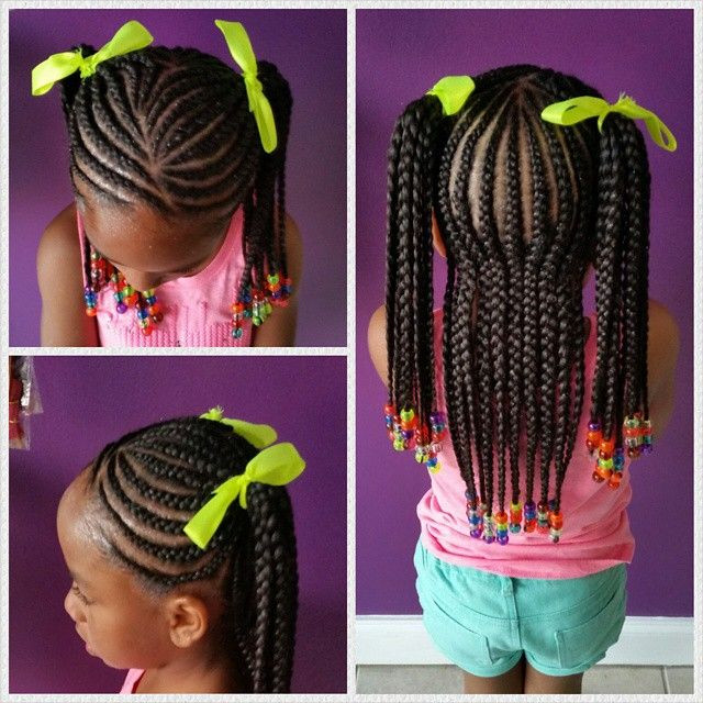 Toddler Braids Hairstyles
 Cornrows in ponytails Little girl protective hairstyle in