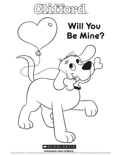 Toddler Coloring Pages Pdf
 Clifford s Be Mine Coloring Sheet