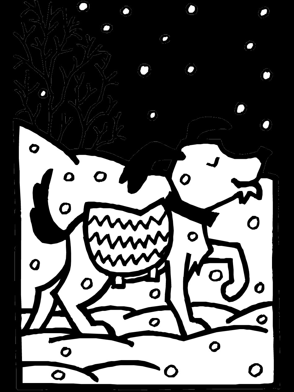Toddler Coloring Pages Pdf
 Dog in Snow Coloring Page