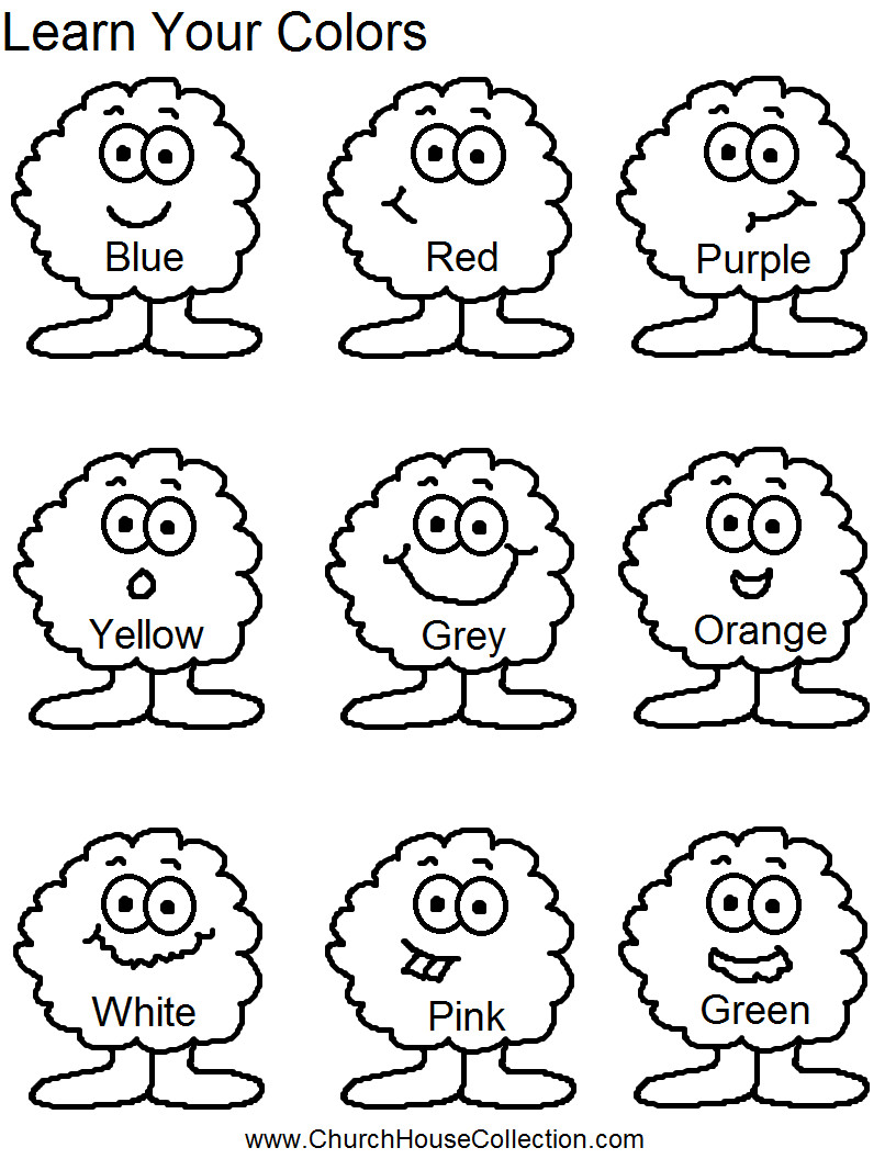 Toddler Learning Coloring Pages
 Learn Your Colors Preschool Kids Worksheet