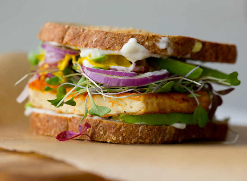 Tofu Sandwich Recipes
 Vegan Lunch Sandwich with Sizzling Skillet Tofu Avocado