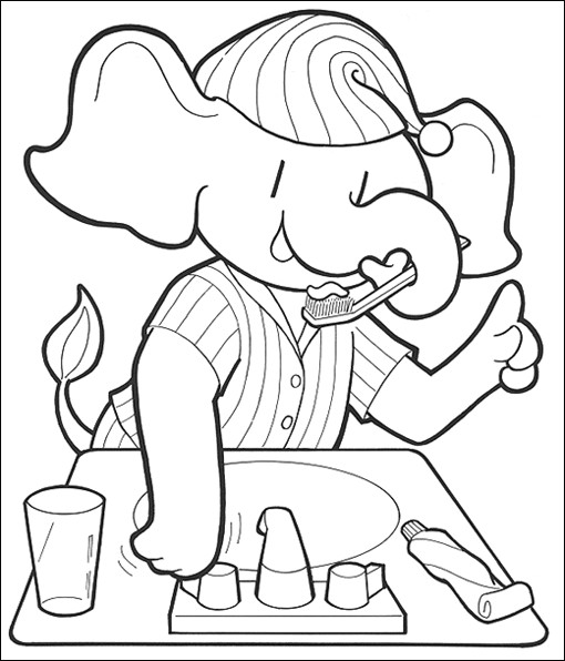Tooth Coloring Pages Printable
 Coloring & Activity Pages Elephant Brushing Teeth
