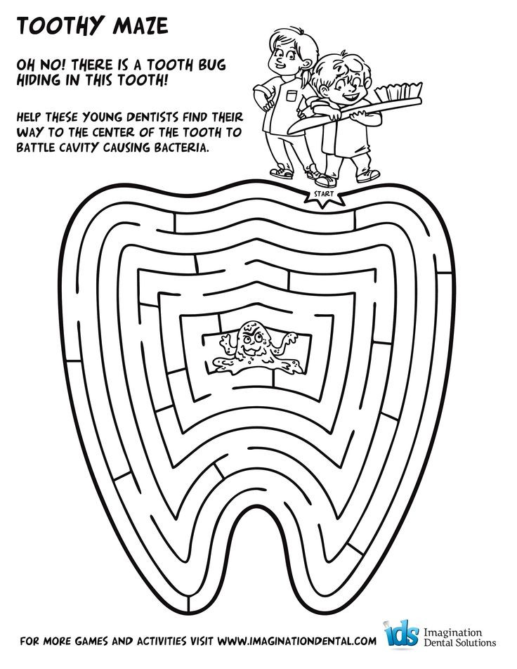 Tooth Coloring Pages Printable
 tooth maze Kids Corner