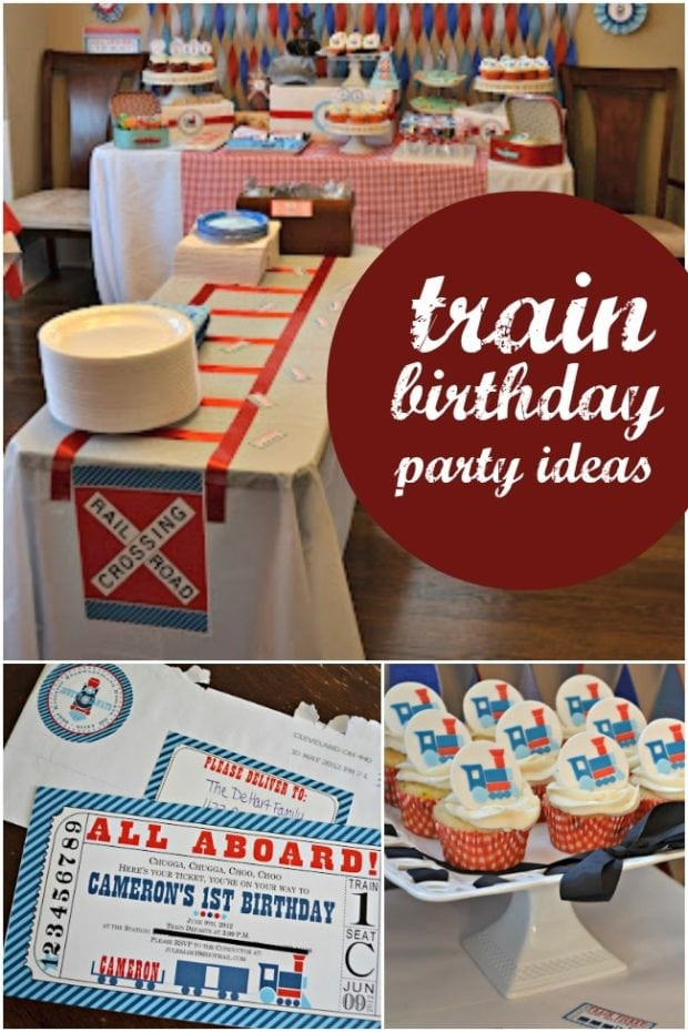 Train Birthday Decorations
 A Boy s Train Themed Birthday Party
