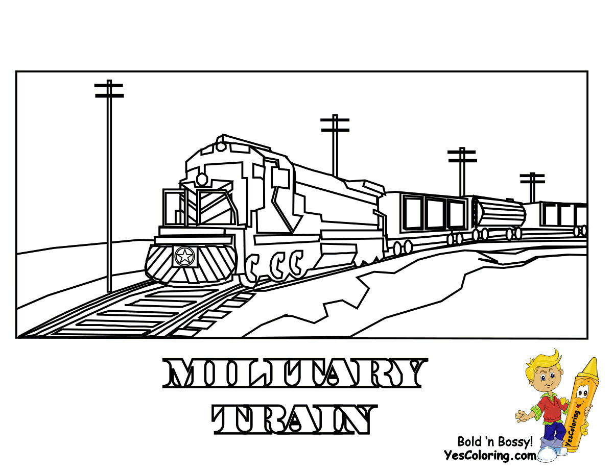 Train Coloring Pages For Boys
 Mighty Military Coloring Page YesColoring Free