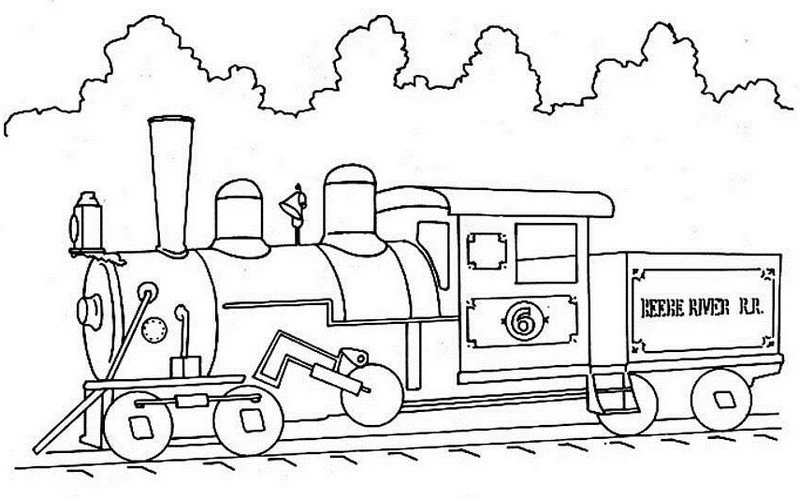 Train Coloring Pages For Boys
 high detailed steam train coloring page