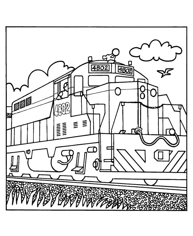 Train Coloring Pages For Kids
 Trains and Railroads Coloring pages Railroad Train