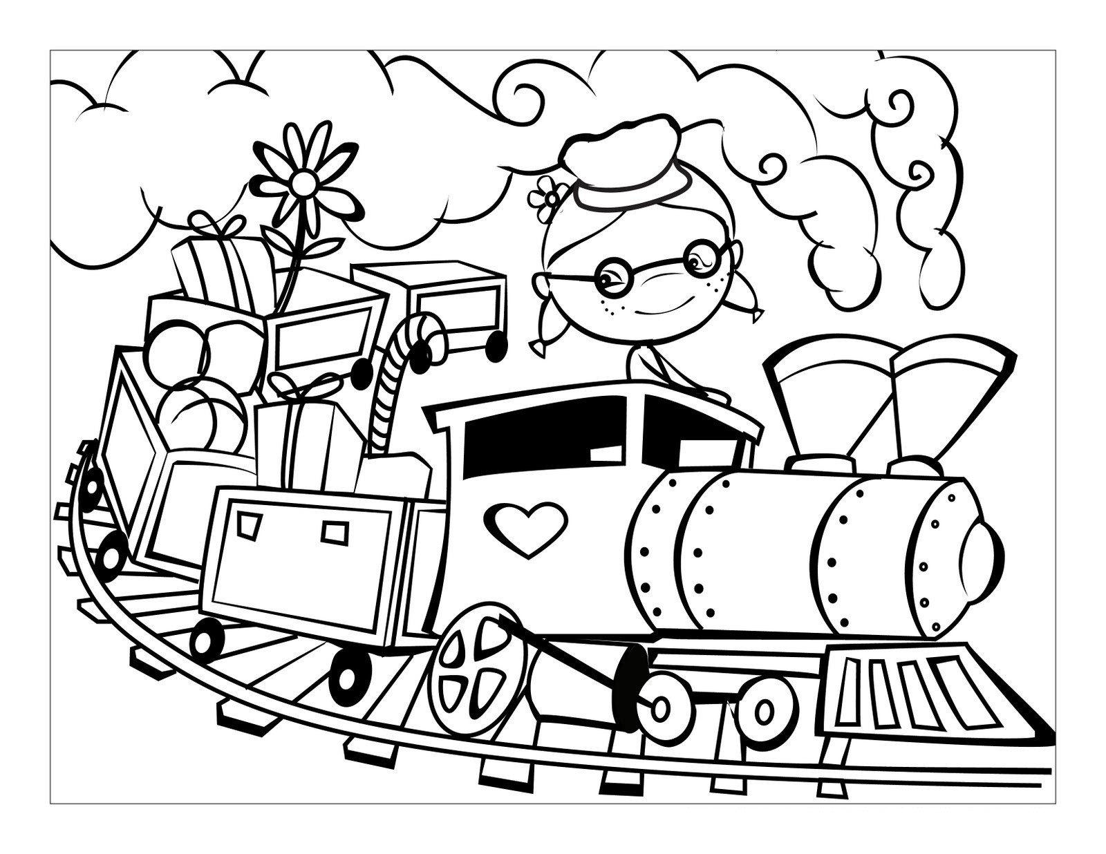 Train Coloring Pages For Kids
 Christmas Train Coloring Coloring Pages