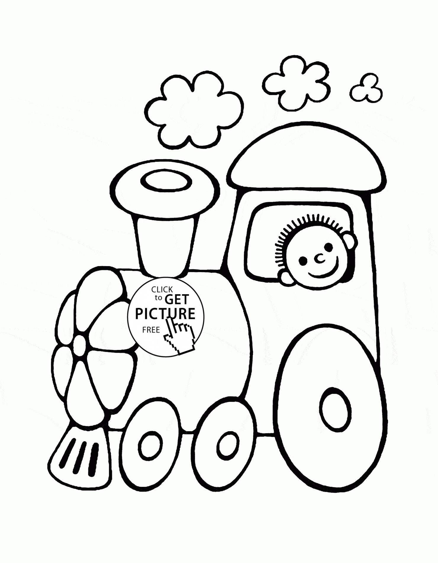Train Coloring Pages For Toddlers
 Funny Cartoon Train coloring page for toddlers