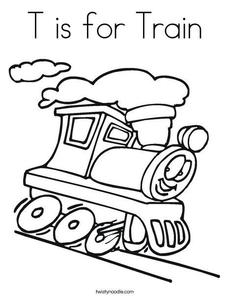 Train Coloring Pages For Toddlers
 T is for Train Coloring Page Twisty Noodle