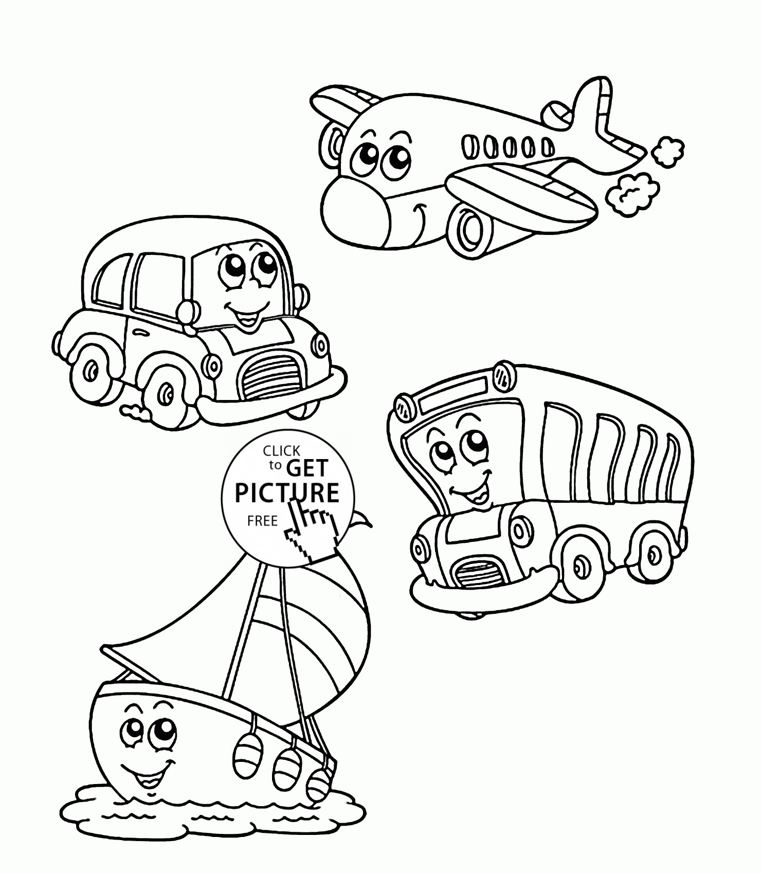 Transportation Coloring Pages For Toddlers
 Funny Transportation coloring page for kids coloring