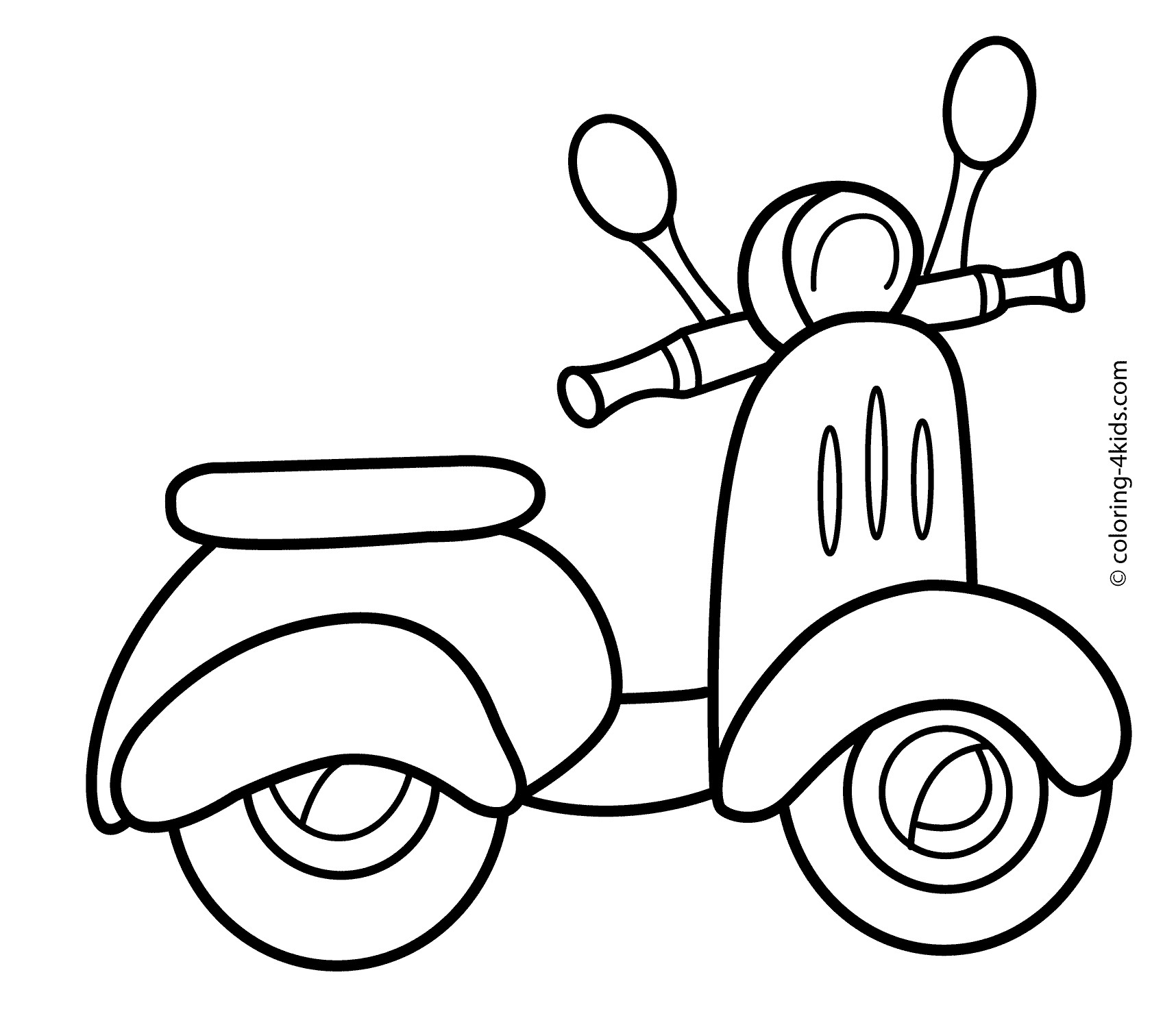 Transportation Coloring Pages For Toddlers
 Scooter transportation coloring pages for kids printable free