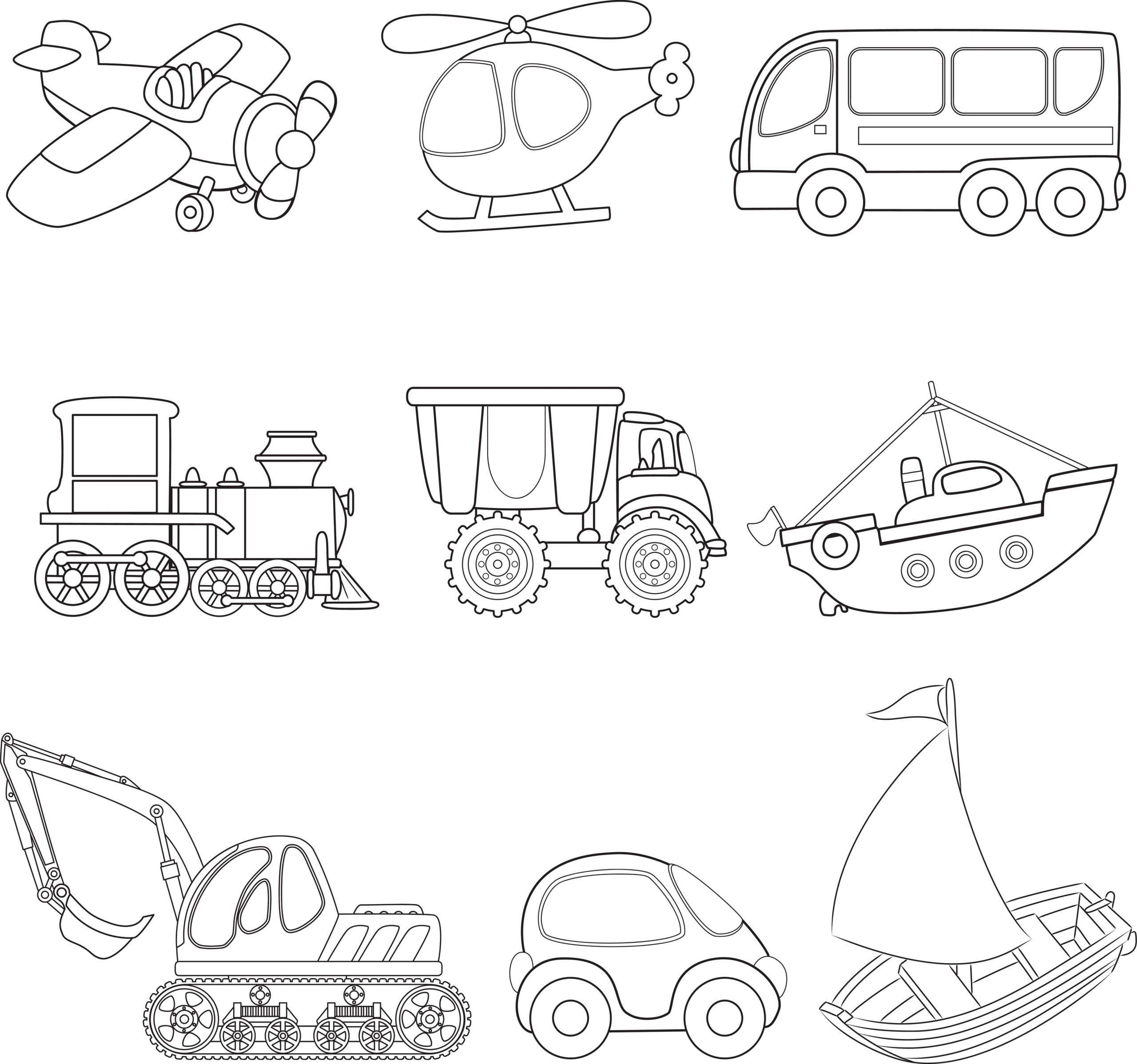 Transportation Coloring Pages For Toddlers
 Cartoon transport Coloring book Lilt Kids Coloring Books